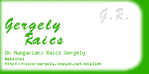 gergely raics business card